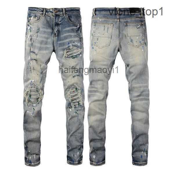 

mens jeans for guys rip slim fit skinny man pants orange star patches wearing biker denim stretch cult motorcycle trendy long 7 leh1, Blue