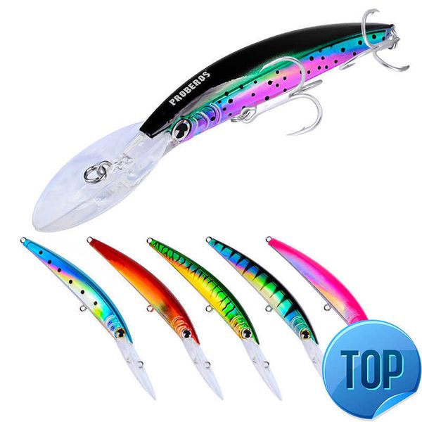 

1 pcs wobbler fishing lure 17cm27g jerkfish bait crank bait quality floating hard bait with 6# treble hooks carp fishing pesca