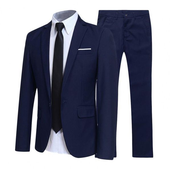 

men's suits blazers men business suit set classic stylish lapel buttons pockets blazers male high-end social formal suit 2pcs set groom, White;black