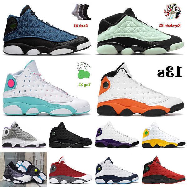 

2022 og jumpman 13 13s xiii mens basketball shoes jorda jordam singles day brave blue starfish soar green phantom jordens men women