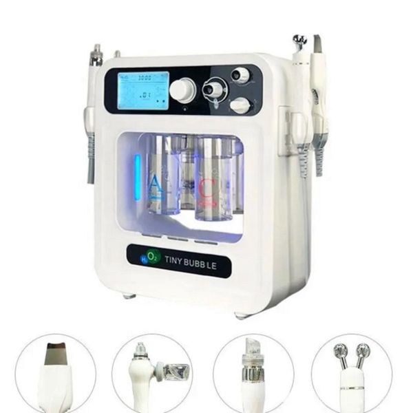 

new hydrogen oxygen jet facial machine 4 in 1 small bubble dermabrasion skin rejuvenation beauty equipments, Black;white