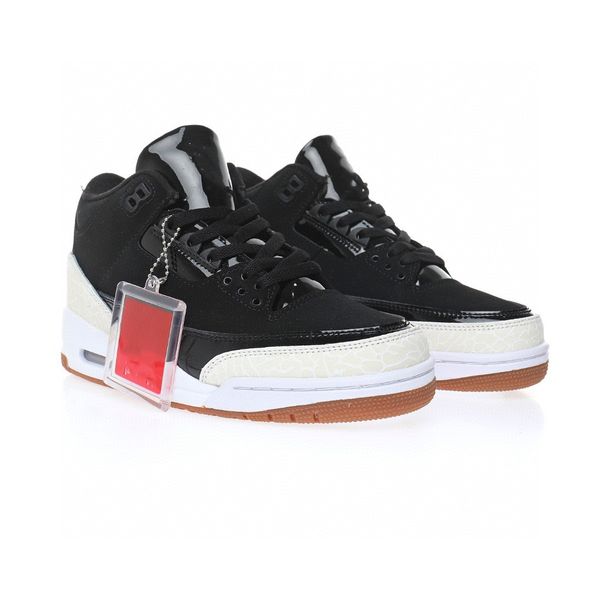 

basketball designer shoes jumpman 3 retro black white gum medium brown men casual lifestyle shoes with original box