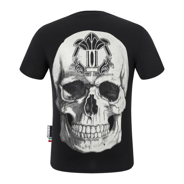 

plein bear t shirt mens designer tshirts brand clothing rhinestone pp skull men t-shirt round neck ss gothic banner plein with crystals hip, White;black