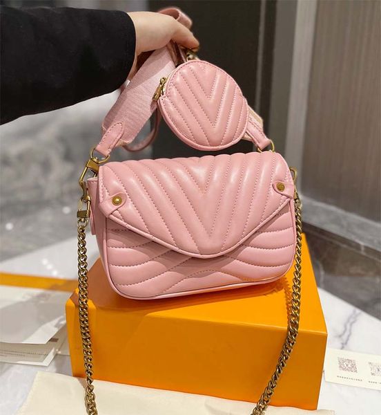 

luxury designer shoulder bag for women chain bag leather messenger bags handbags removable round coin purse vintage gold hardware m56461 new
