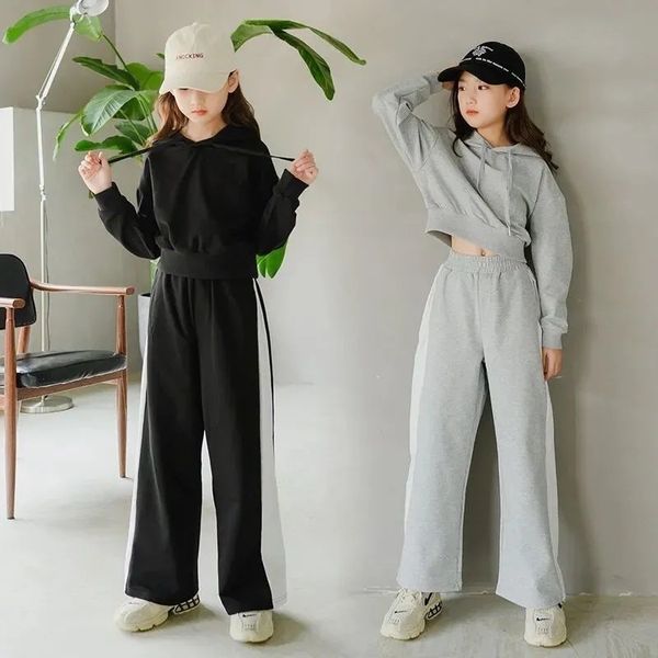 

clothing sets spring and autumn girls sweater pants 2pcs college tracksuit kids outfits children clothes set for 3 13y 230322, White