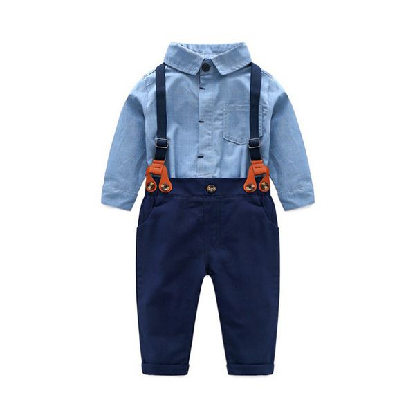 

clothing sets jenya toddler baby boys gentleman clothes long sleeve romper suspenders pants 2pcs wedding party casual outfits 230322, White