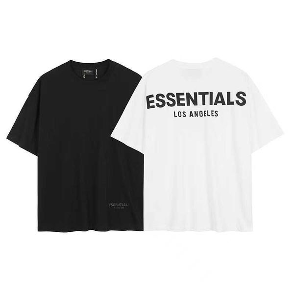 

essentialls t shirt for men women sport tshirt correct double thread reflective letter print high street loose couple short sleeve fashion, White;black