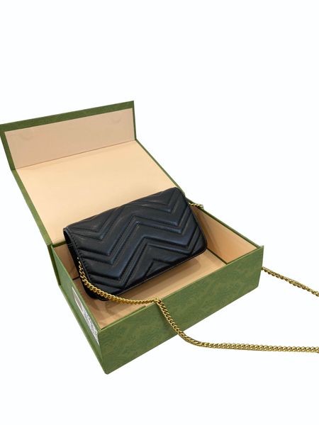 

womens genuine leather chain bag woc shoulder bag original box designer handbag crossbody bags for women golden letters cosmetic messenger e