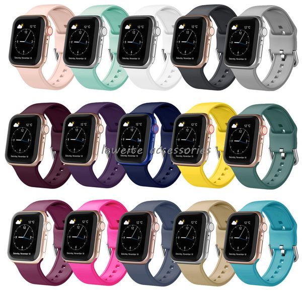 

soft silicone wristbands replacement strap with classic clasp for iwatch series se 8 7 6 5 4 3 2 1 ultra sport band for apple watch bands 49