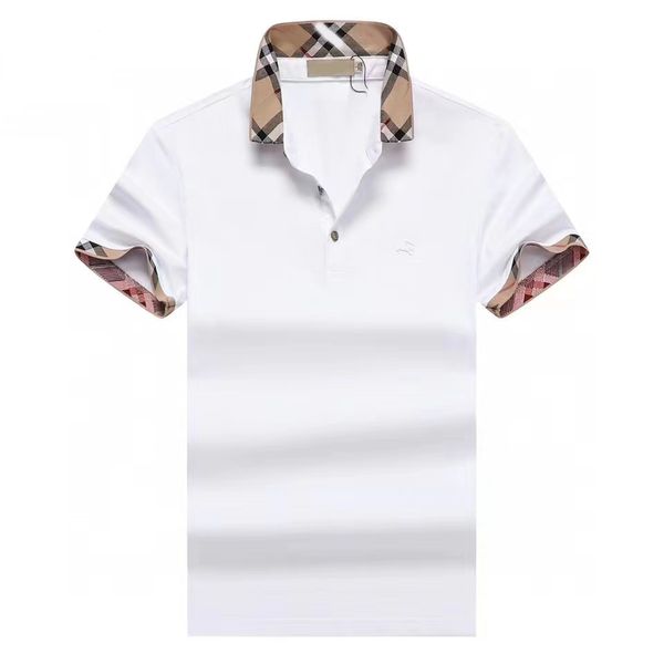 

2023designer luxury ba home short sleeve t-shirt men's fashion cotton lapel plaid b home polo shirt men's half sleeve men's m, White;black