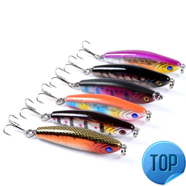 

1 pcs minnow fishing lure 3d eyes 6.4cm/10.2g crankfish bait wobblers artificial hard bait bass pike carp fishing pesca