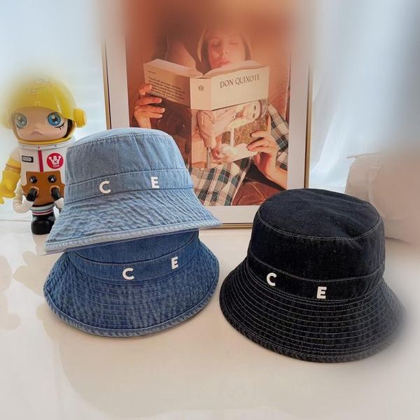 

cowboy bucket caps men fisherman hat designers canvas letter stingy brim hats women summer sunhats with 3 colors, Blue;gray