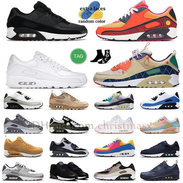 

90 90s running shoes leather triple black white what the trail team gold dia de los muertos infrared yellow light blue sneakers trainers dhg