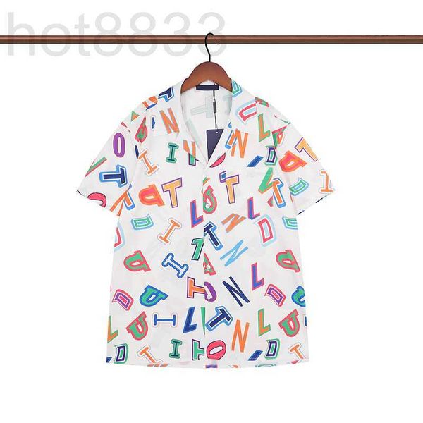 

men's casual shirts designer t-shirt polos letter print button summer short sleeve polo party fashion slim fit cotton uoko, White;black