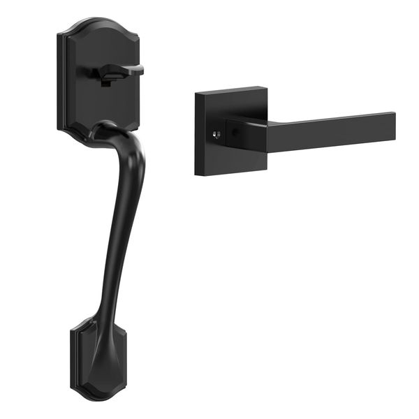 

smonet front door handle entry door handleset with door lever for right and left sided doors single cylinder silver door handle for homes an