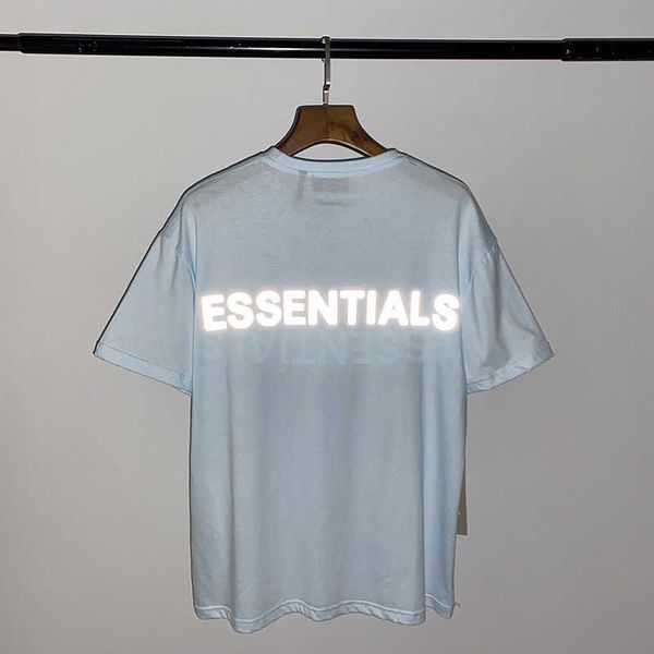 

essentialls t shirt for men women sport tshirt high street fashion tag fog ess double thread reflective classic blue casual loose short slee, White;black