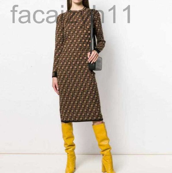 

designer casual drees claic vintage knit dre fashion letter women pattern knitted long sleeve womens clothing crew neck autumn dk4s, Black;gray