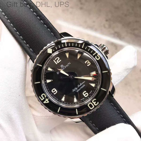 

ceramic titanium watch zhongshi new r blancpain precise steel black mechanical men's watch 5015-1130-52b, Slivery;golden