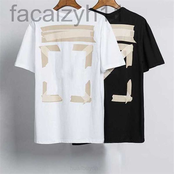 

designer mens t shirts brand back adhesive strip arrow t-shirt luxury letter print casual loose clothing women 2djx, White;black