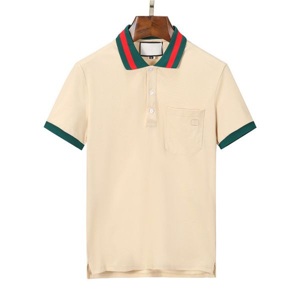 

2021ss designer polo shirts men luxury polos casual mens t shirt snake bee letter print embroidery fashion high street man tee, White;black