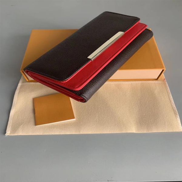 

fashion designer clutch genuine leather wallet with box 35452800, Red;black