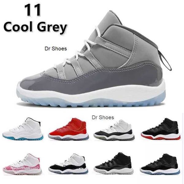 

kids athletic outdoor basketball shoes sneakers 11 td cool grey 11s xi sneaker concord space jam metallic silver bred legend blue 72-10, Black;white