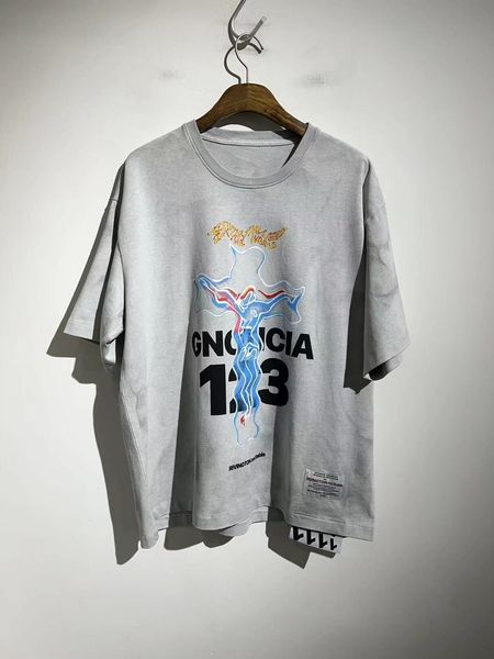 

the t-shirt men women 1:1 gradient graffiti print man short sleeve top, White;black