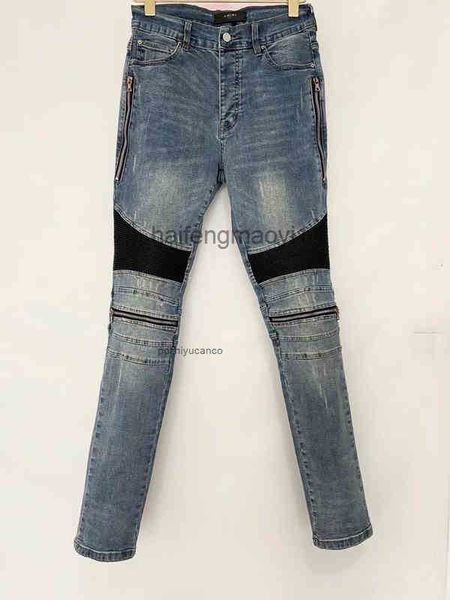 

designer men jeans mx2 collage zipper high street old hole locomotive slim fitting jeans european and american fashion brand new, Blue