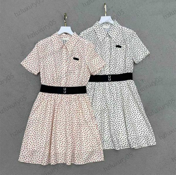 

fashion dresses love print chest pocket design lapel short sleeve dress patchwork letter webbing elastic high waist slim maxiskit womens des, Black;gray