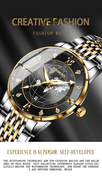 

5 pcs men's watch creative cool large dial earth starry sky bow buckle bracelet quartz watch, Slivery;brown