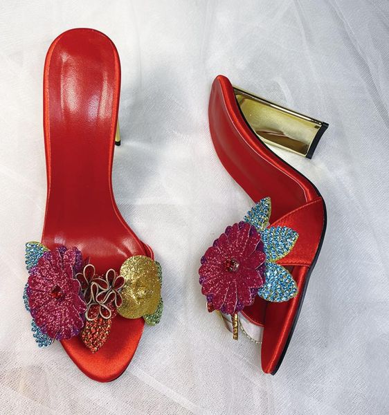 

2021 women ladies genuine real leather gold high heels summer sandals flower flipflops slipper slipon wedding dress gladiator se8964479, Black