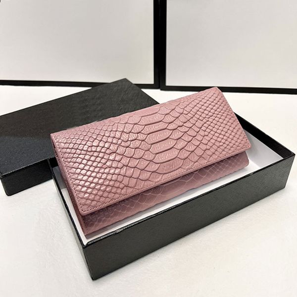 

snake pattern long wallet coin purse hand bag flap bags fashion letter hardware cowhide genuine leather pocket zipper open high quality