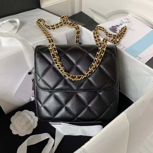 

10a upscale brand leather quilted purse handbag lambskin messenger bag shoulder bag chain wallet belt box