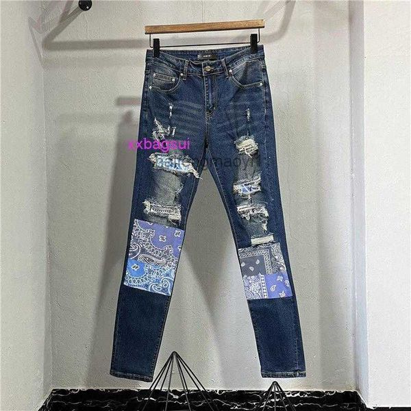

designer jeans for mens new high street blue knife cut big hole patch mx1 worn slp slim fit leggy jeans brand