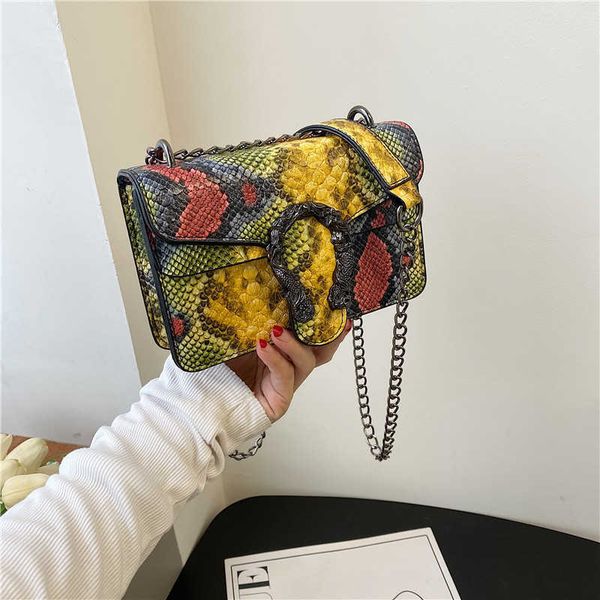 

70% off serpentine single shoulder messenger bag new autumn armpit small square bag chain portable women's bag