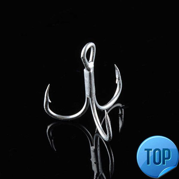 

10 pcs/lot sharp fishing hook 1-12# high carbon steel treble hooks fishing tackle round bent treble saltwater bass tools pesca