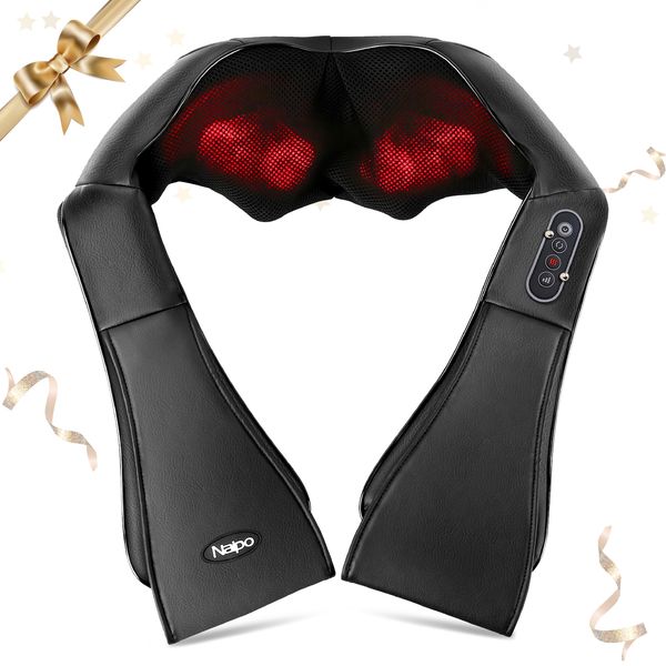 

electric portable car back heated massager 3d deep tissue kneading massages for relieving pain, neck and upper back massager