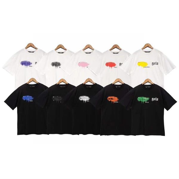 

designer of luxury t-shirt brand t shirt clothing spray letter short sleeve spring summer tide men and women tee new, White;black