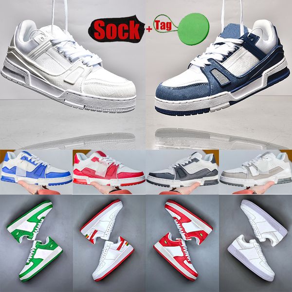 

2023 lvmh designer luxury trainers casual shoes men women sneakers intage embossed bright white natural green grey cream black trainer burgu