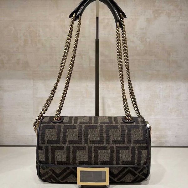 

new french stick chain canvas printing embroidery flower handheld one shoulder crossbody bag