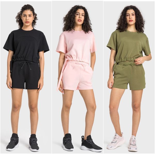 

yoga outfits ll short pants shorts short sleeve shirt two pieces womens running ladies sportswear girls exercise fitness wear elastic suit