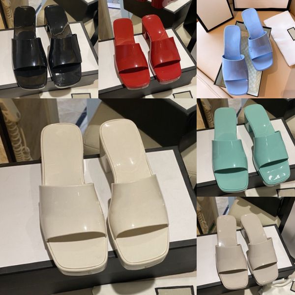 

women summer shoes designer slippers sandals high heels rubber slide sandal platform slipper shoes summer embossed flip flops 2.4"heel, Black