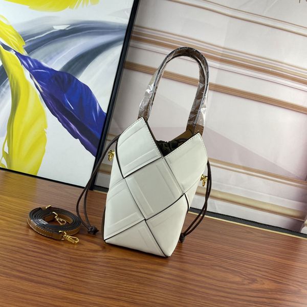 

crossbody bucket bag women small handbags purse tote bag leather strap letter printing drawstring pocket gold hardware 20cm
