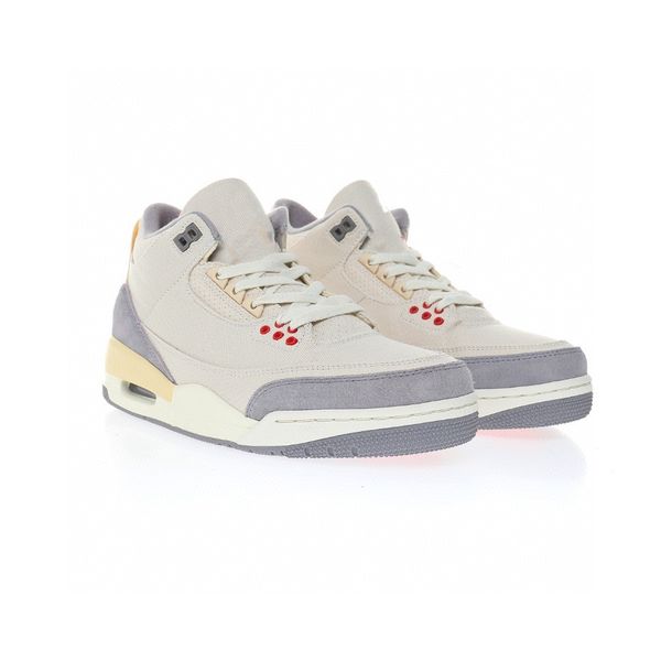 

basketball designer shoes jumpman 3 se canvas muslin university red cement men casual lifestyle shoes with original box