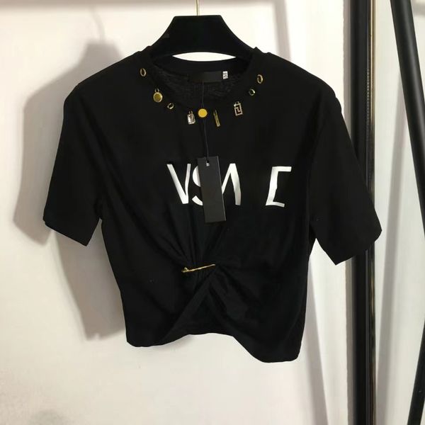 

designers t-shirts fashion t shirts mens women hardware decoration leaves letter shirt casual joker white cotton short sleeve tide brand lad