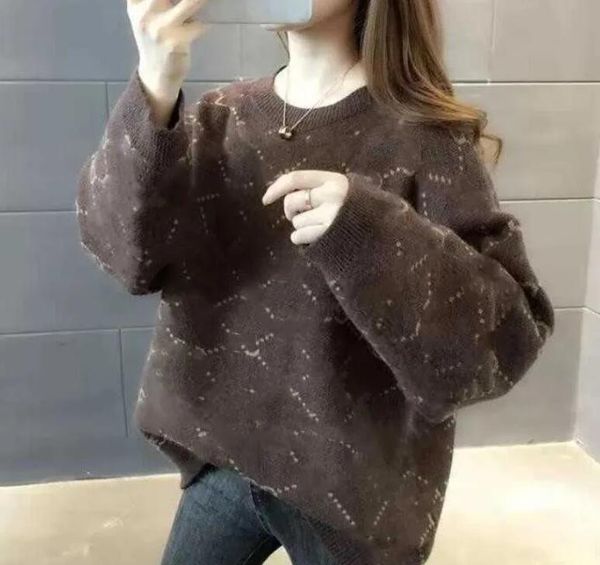 

2023ss designer women's sweater fashion luxury high-end g letter print print design v-neck button womens top, White;black