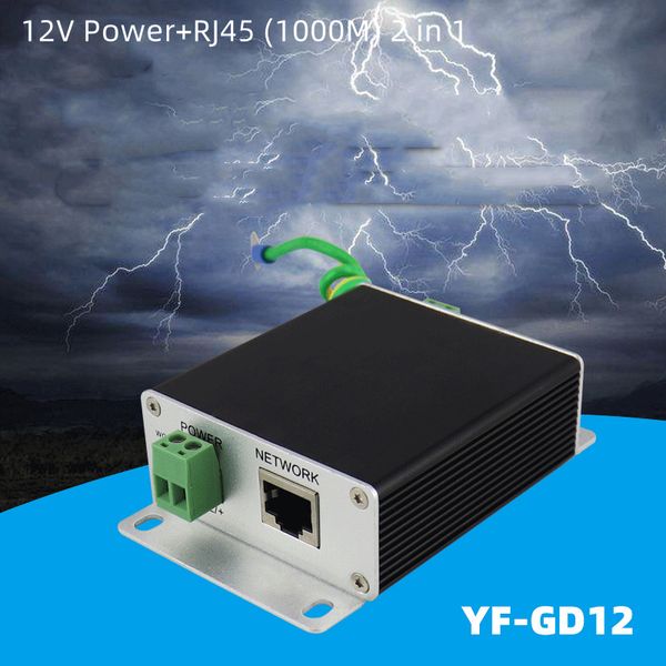 

singlechannel gigabit network lightning protection device 1000mbps with power spd thunder preventer for cctv ip cameras