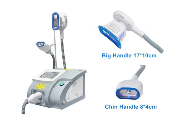 

new design portable chin handle cool e eliminate edema fat removal fat lipolysis machine for home salon use 1 handle 2 handle 3 handle cryol