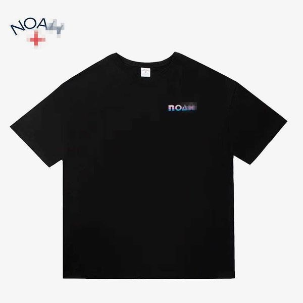 

noaa cotton t-shirt and women's &men'st-shirts 2023 summer new american fashion brand ins rainbow letter print couple, White;black