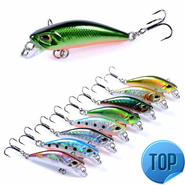 

1 pcs 4.7cm3.7g fishing lure quality minnow lure 3d eyes plastic hard bait pesca artificial jig wobblers crank bait fishing bait